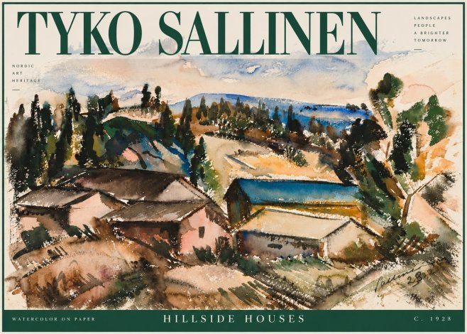 Tyko Sallinen Hillside Houses No4 - Affiche