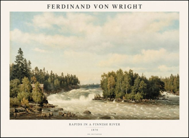 Ferdinand von Wright Rapids in a Finnish River No1 - Affiche