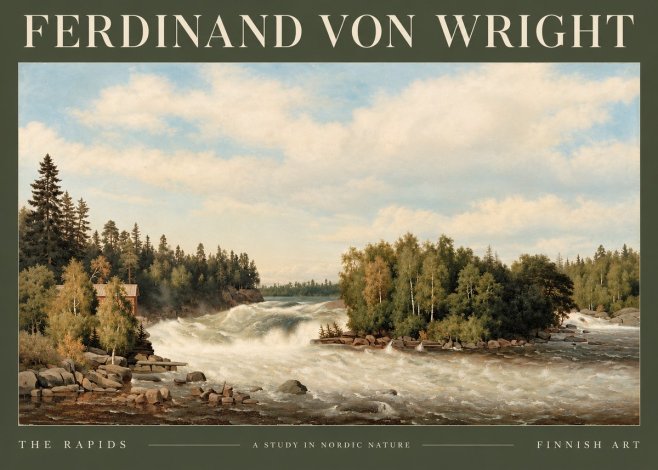 Ferdinand von Wright Rapids in a Finnish River No4 - Affiche