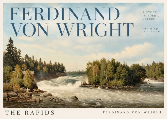 Ferdinand von Wright Rapids in a Finnish River No5 - Affiche