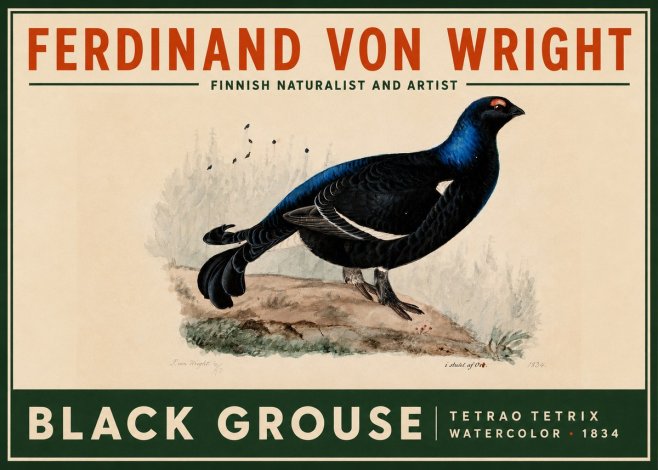 Ferdinand von Wright Black Grouse No2 - Affiche