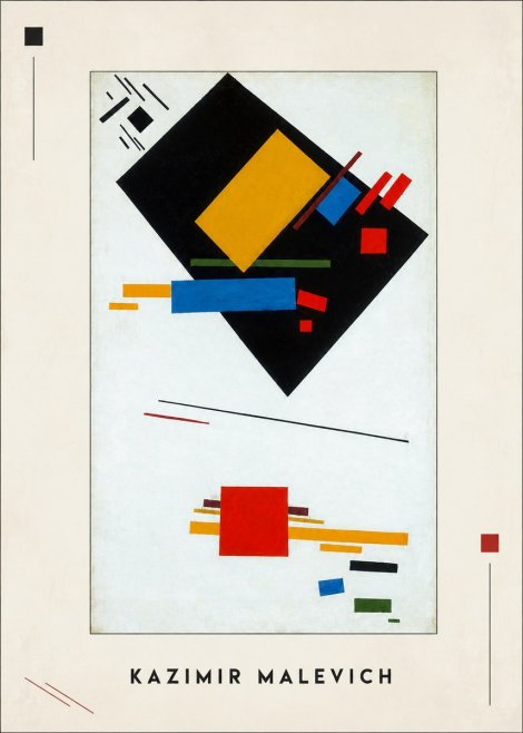 Kazimir Malevich Suprematist Composition with Yellow Rectangle No2 - Affiche