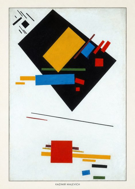 Kazimir Malevich Suprematist Composition with Yellow Rectangle No5 - Affiche