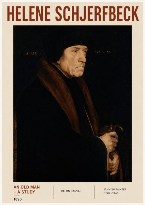 Helene Schjerfbeck An Old Man – a Study No4 - Affiche