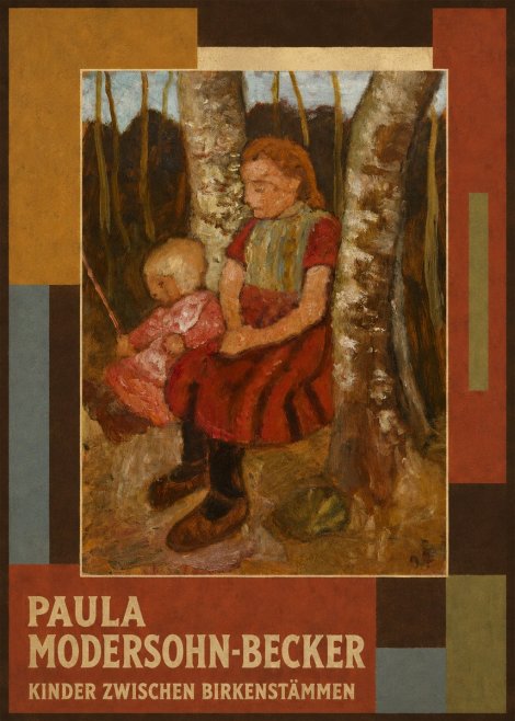 Paula Modersohn-Becker Kinder Zwischen Birkenstämmen No4 - Affiche
