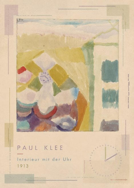 Paul Klee Interieur Mit Der Uhr II No2 - Affiche