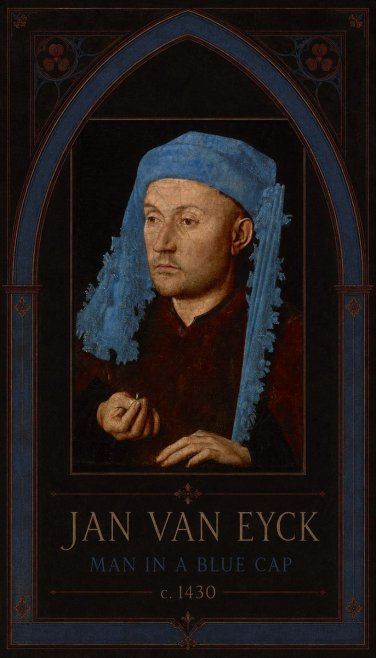 Jan van Eyck Man in a Blue Cap II No3 - Affiche