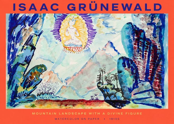 Isaac Grünewald Mountain Landscape with a Divine Figure No2 - Affiche