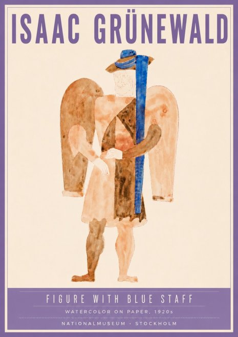 Isaac Grünewald Figure with Blue Staff No4 - Affiche