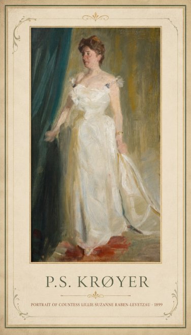 P.S. Krøyer Portrait of Countess Lillie Suzanne Raben-levetzau - 1899 No1 - Affiche
