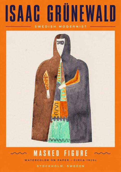 Isaac Grünewald Masked Figure No2 - Affiche