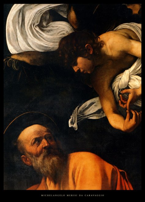 Michelangelo Merisi da Caravaggio The Inspiration of Saint Matthew I No6 - Affiche