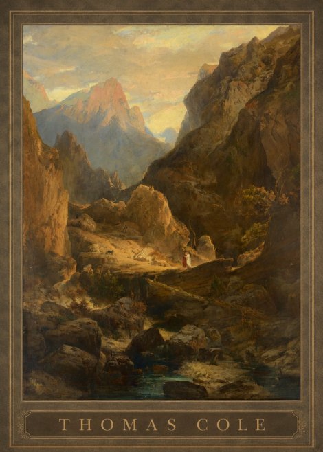 Thomas Cole The Mountain Ford No1 - Affiche