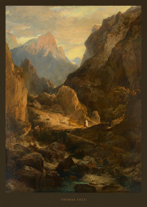 Thomas Cole The Mountain Ford No4 - Affiche