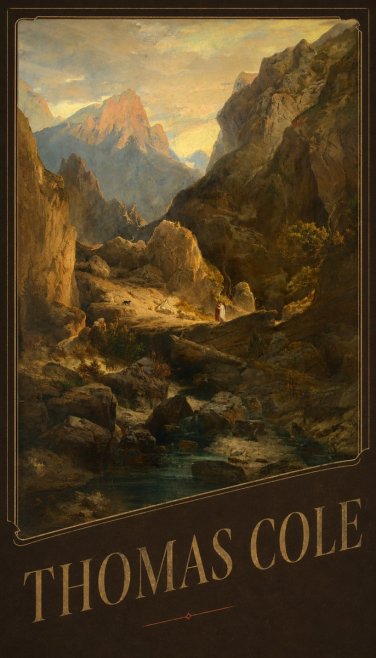Thomas Cole The Mountain Ford No5 - Affiche