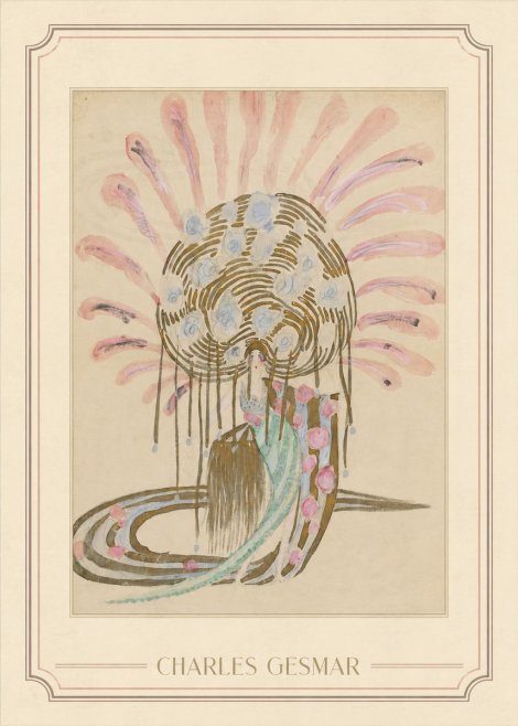 Charles Gesmar Woman with Headdress No1 - Affiche