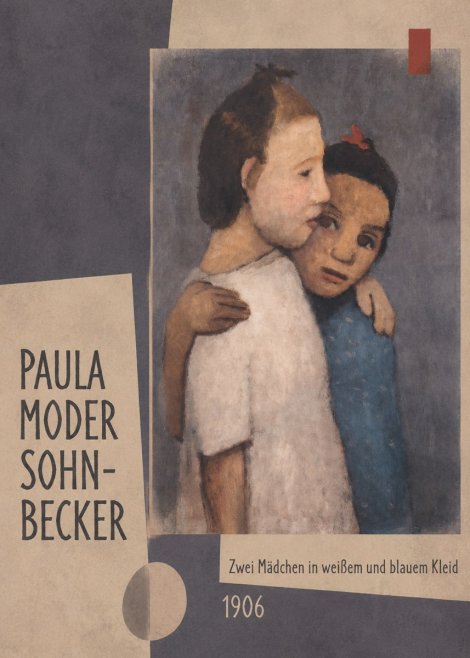 Paula Modersohn-Becker Zwei Mädchen in Weißem Und Blauem Kleid No2 - Affiche