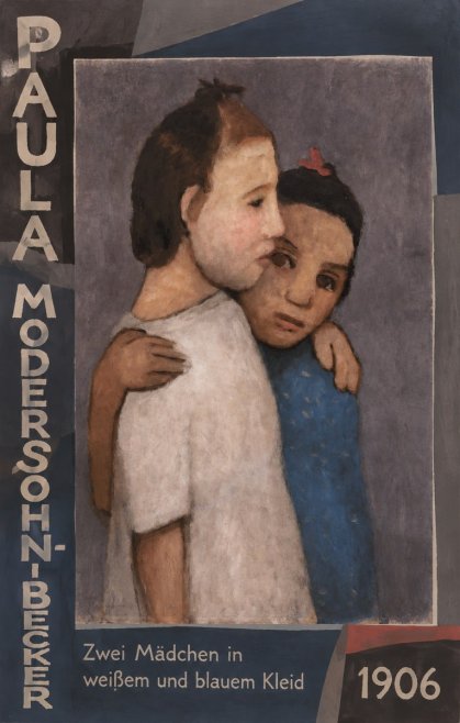 Paula Modersohn-Becker Zwei Mädchen in Weißem Und Blauem Kleid No5 - Affiche