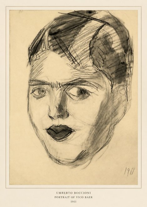 Umberto Boccioni Portrait of Vico Baer No6 - Affiche