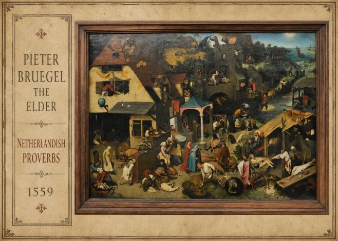 Pieter Bruegel Netherlandish Proverbs XI No2 - Affiche