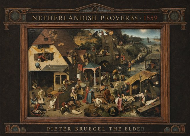 Pieter Bruegel Netherlandish Proverbs XI No4 - Affiche