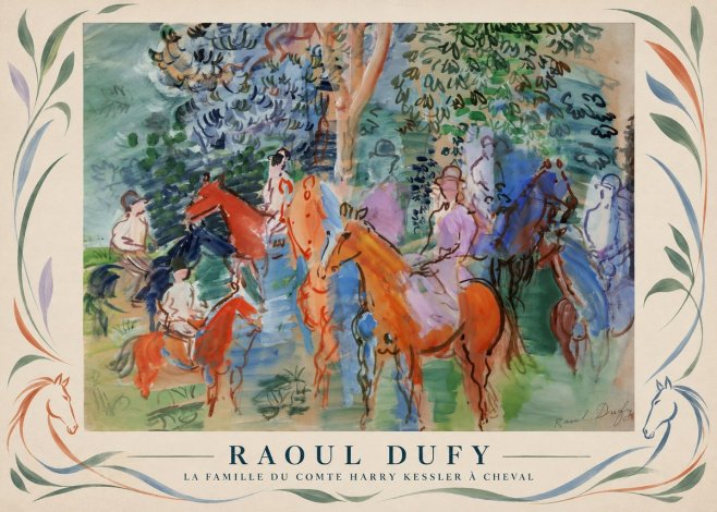Raoul Dufy La Famille Du Comte Harry Kessler À Cheval No3 - Affiche