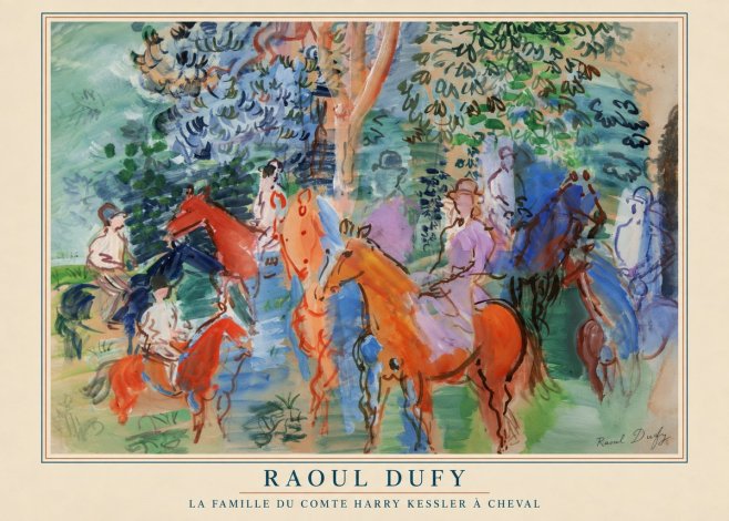 Raoul Dufy La Famille Du Comte Harry Kessler À Cheval No4 - Affiche