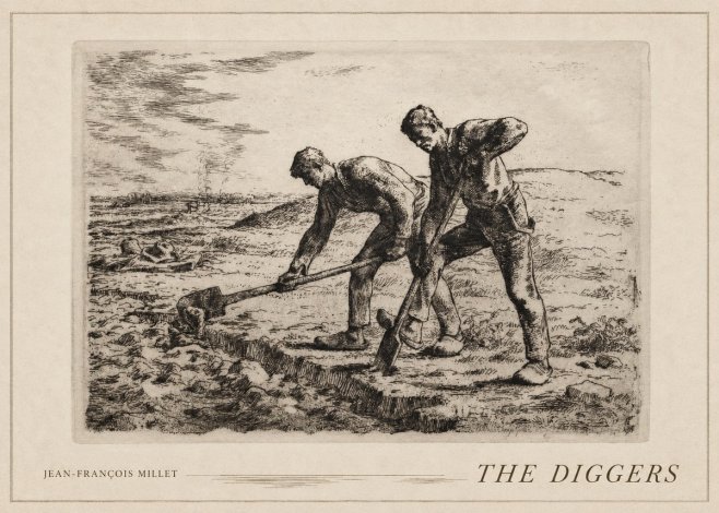 Jean-François Millet The Diggers No5 - Affiche