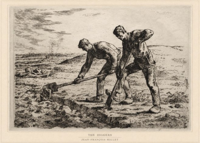 Jean-François Millet The Diggers No6 - Affiche