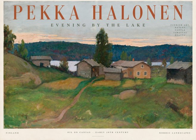 Pekka Halonen Evening by the Lake No5 - Affiche