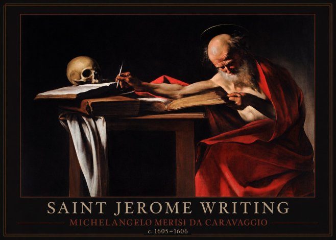 Michelangelo Merisi da Caravaggio Saint Jerome Writing IV No1 - Affiche