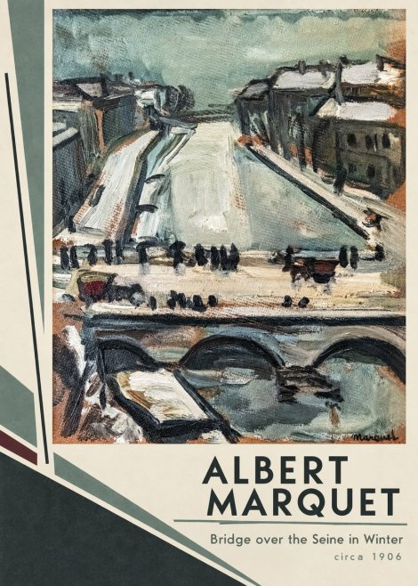 Albert Marquet Bridge over the Seine in Winter No2 - Affiche