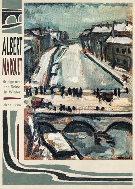 Albert Marquet Bridge over the Seine in Winter No3 - Affiche