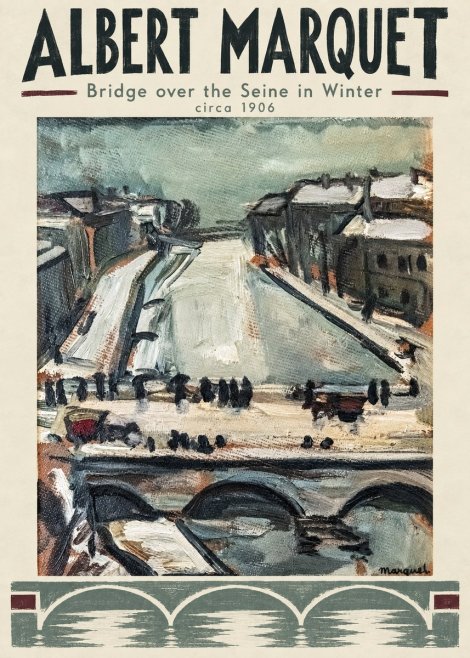 Albert Marquet Bridge over the Seine in Winter No4 - Affiche