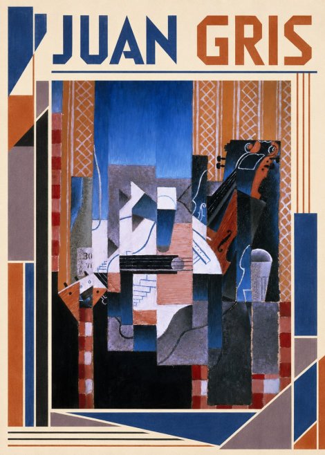 Juan Gris Still Life with Guitar and Violin No1 - Affiche