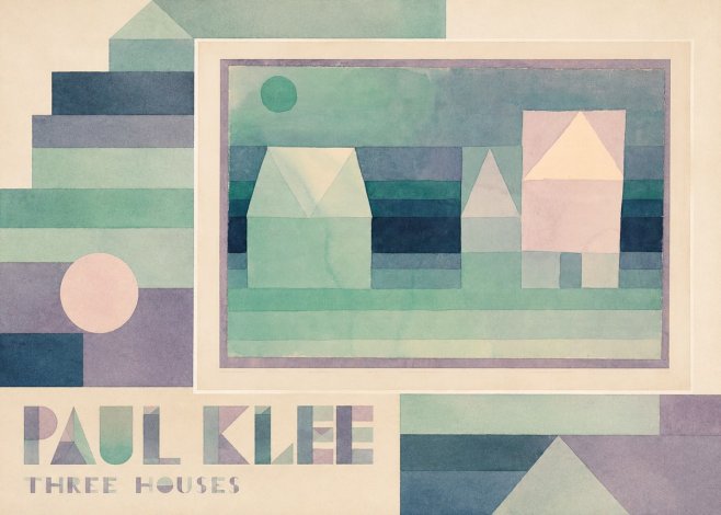 Paul Klee Three Houses No5 - Affiche