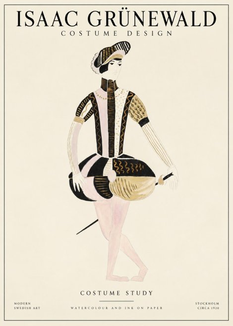 Isaac Grünewald Costume Study VI No1 - Affiche