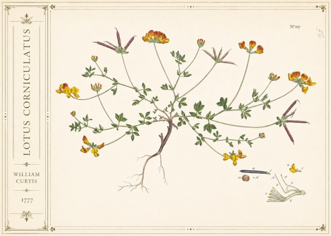 William Curtis Lotus Corniculatus III No2 - Affiche