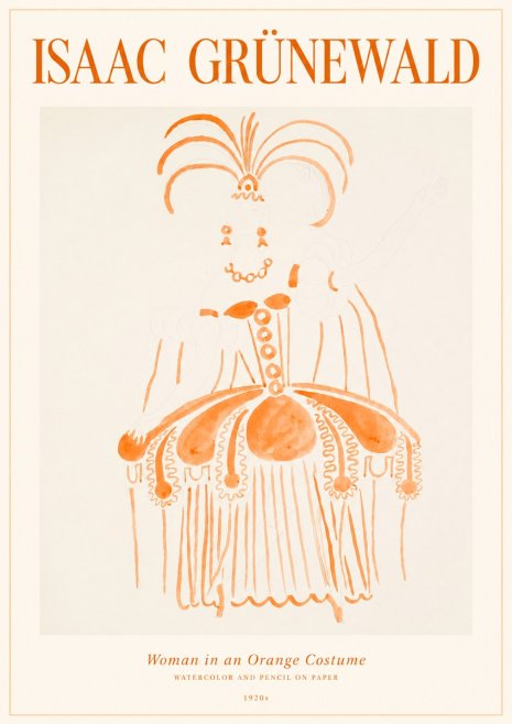 Isaac Grünewald Woman in an Orange Costume No1 - Affiche