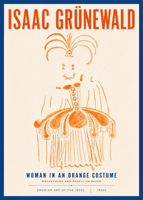 Isaac Grünewald Woman in an Orange Costume No4 - Affiche