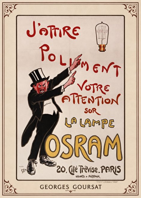 Georges Goursat J'attire Poliment Votre Attention Sur La Lampe Osram No1 - Affiche