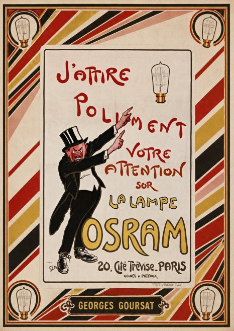 Georges Goursat J'attire Poliment Votre Attention Sur La Lampe Osram No5 - Affiche