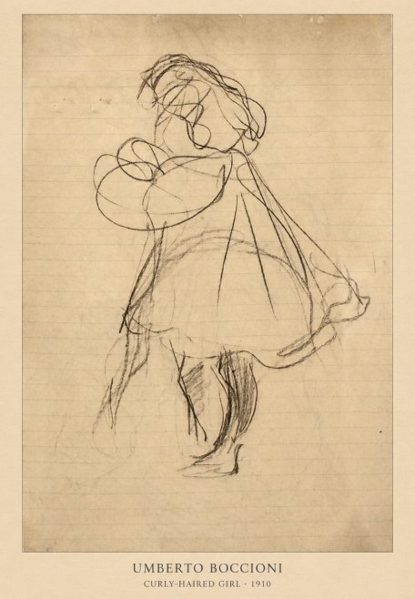 Umberto Boccioni Curly-haired Girl No4 - Affiche