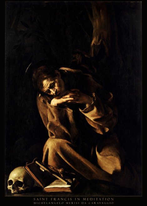 Michelangelo Merisi da Caravaggio Saint Francis in Meditation II No4 - Affiche