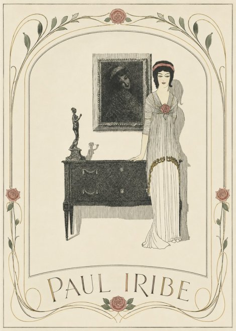 Paul Iribe Elegant Figure in Art Deco Interior No3 - Affiche