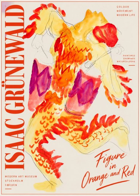 Isaac Grünewald Figure in Orange and Red No4 - Affiche