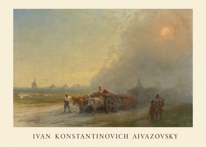 Ivan Konstantinovich Aivazovsky Landscape with Oxen No1 - Affiche
