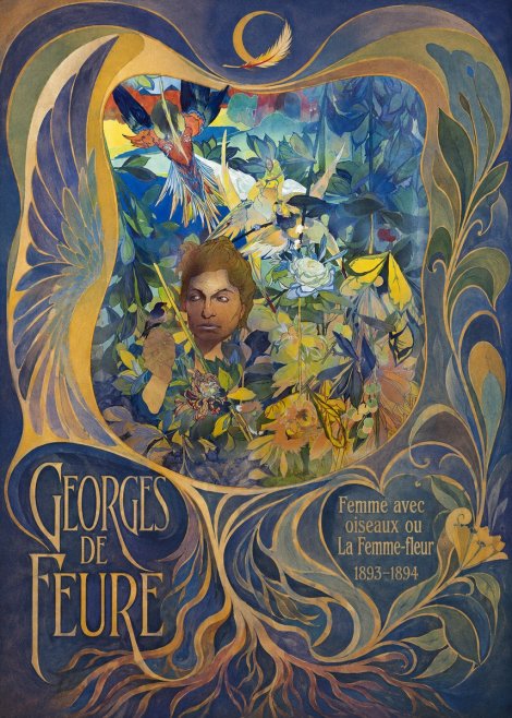 Georges de Feure Femme Avec Oiseaux Ou La Femme-fleur No6 - Affiche
