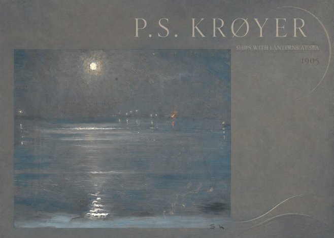 P.S. Krøyer Ships with Lanterns at Sea No4 - Affiche