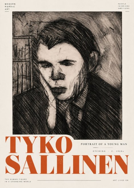 Tyko Sallinen Portrait of a Young Man No5 - Affiche